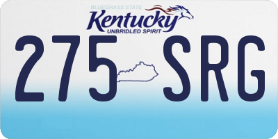 KY license plate 275SRG