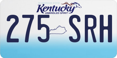 KY license plate 275SRH