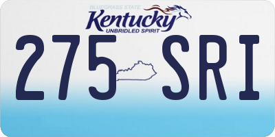 KY license plate 275SRI