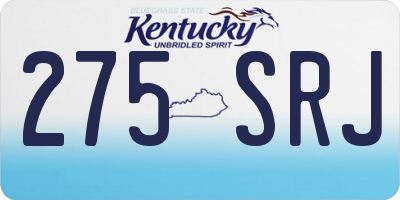 KY license plate 275SRJ