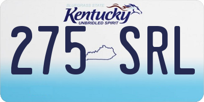 KY license plate 275SRL