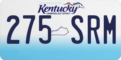 KY license plate 275SRM