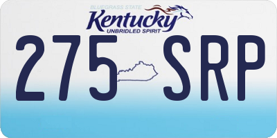 KY license plate 275SRP