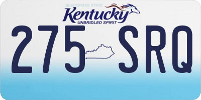 KY license plate 275SRQ