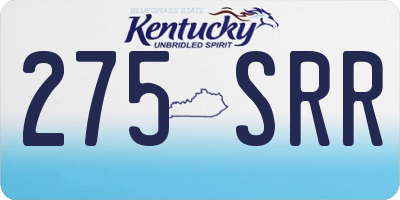 KY license plate 275SRR