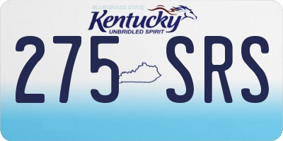 KY license plate 275SRS