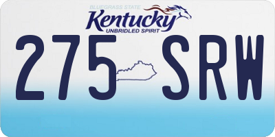KY license plate 275SRW