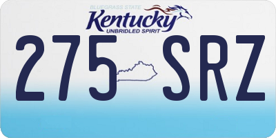 KY license plate 275SRZ