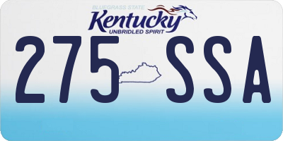 KY license plate 275SSA