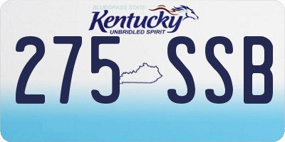 KY license plate 275SSB