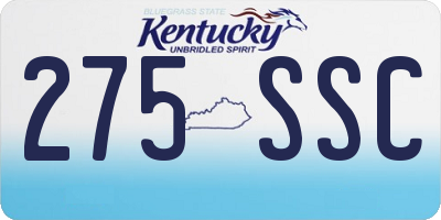 KY license plate 275SSC