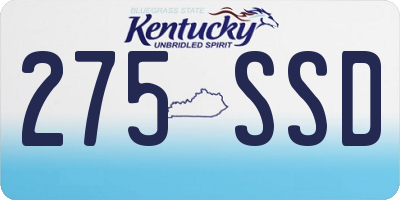 KY license plate 275SSD