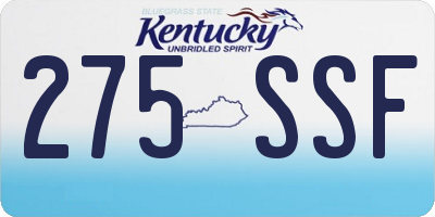 KY license plate 275SSF