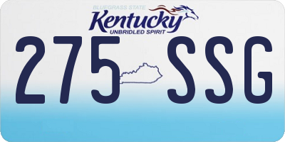 KY license plate 275SSG