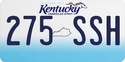 KY license plate 275SSH