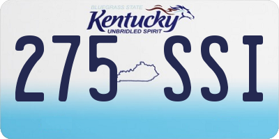 KY license plate 275SSI