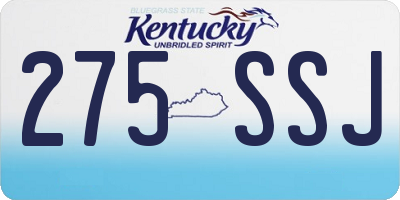 KY license plate 275SSJ