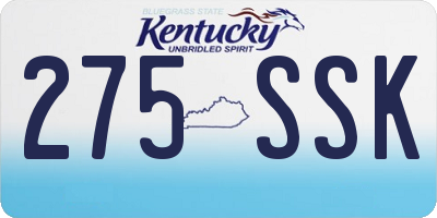 KY license plate 275SSK