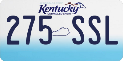 KY license plate 275SSL