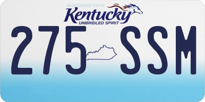 KY license plate 275SSM