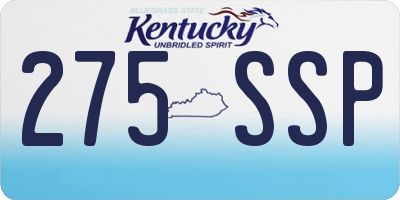 KY license plate 275SSP