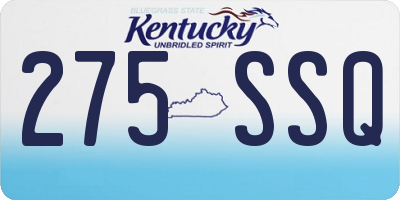 KY license plate 275SSQ