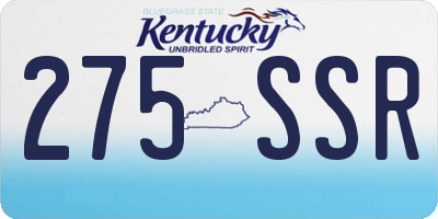 KY license plate 275SSR