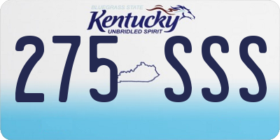 KY license plate 275SSS