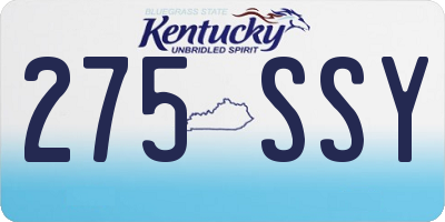 KY license plate 275SSY