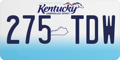 KY license plate 275TDW
