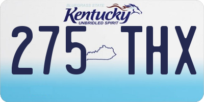 KY license plate 275THX
