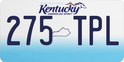 KY license plate 275TPL