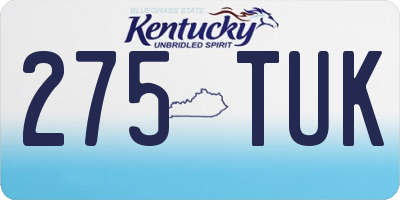 KY license plate 275TUK