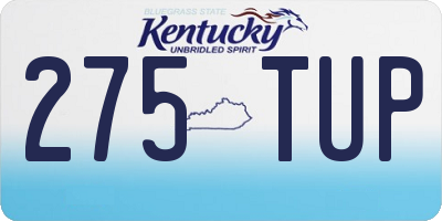 KY license plate 275TUP