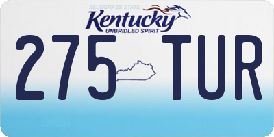KY license plate 275TUR