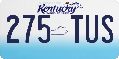 KY license plate 275TUS