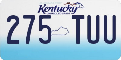 KY license plate 275TUU