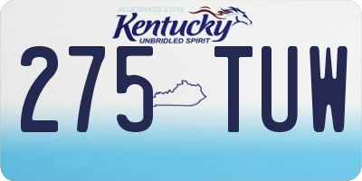 KY license plate 275TUW