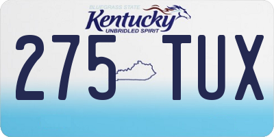 KY license plate 275TUX