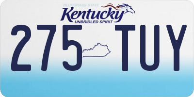 KY license plate 275TUY