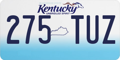KY license plate 275TUZ