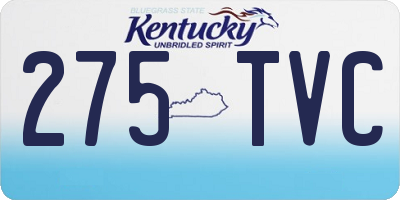 KY license plate 275TVC