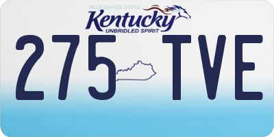 KY license plate 275TVE
