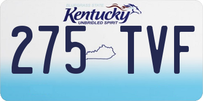 KY license plate 275TVF
