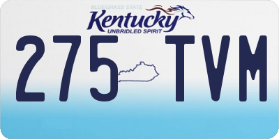 KY license plate 275TVM