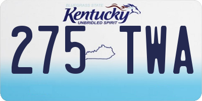 KY license plate 275TWA