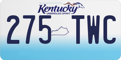 KY license plate 275TWC