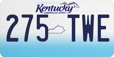 KY license plate 275TWE