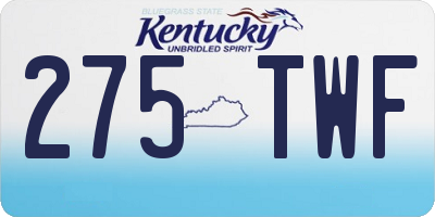 KY license plate 275TWF