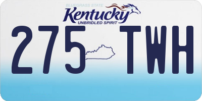 KY license plate 275TWH